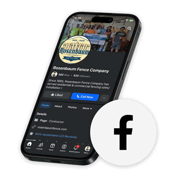 Follow Rosenbaum Fence Company on Facebook
